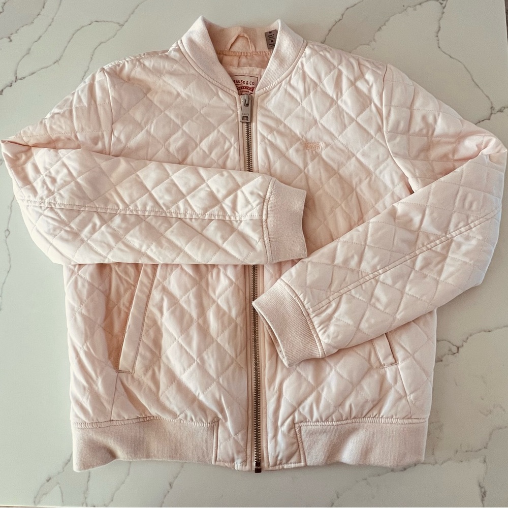 Levi’s diamond quilted bomber pink jacket